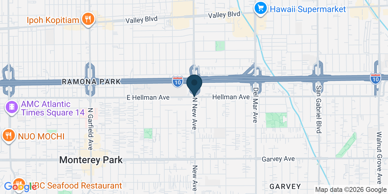 Map showing Monterey Park, Los Angeles County, CA