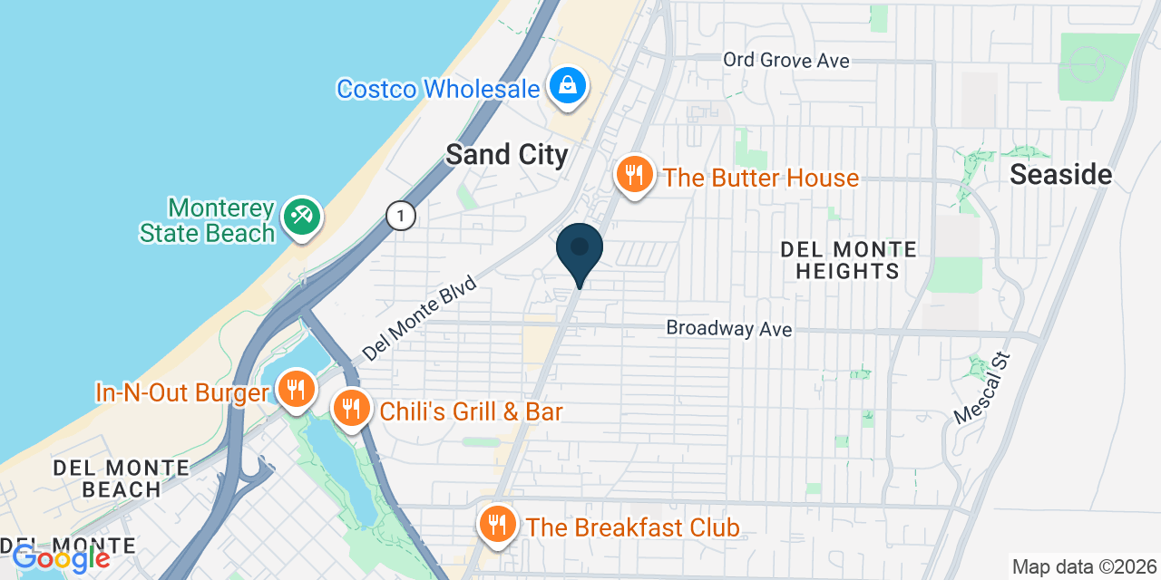 Map showing Seaside, Monterey County, CA