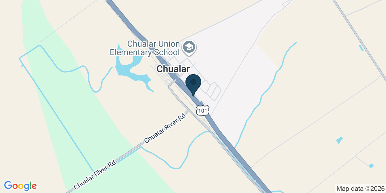 Map showing Chualar, Monterey County, CA