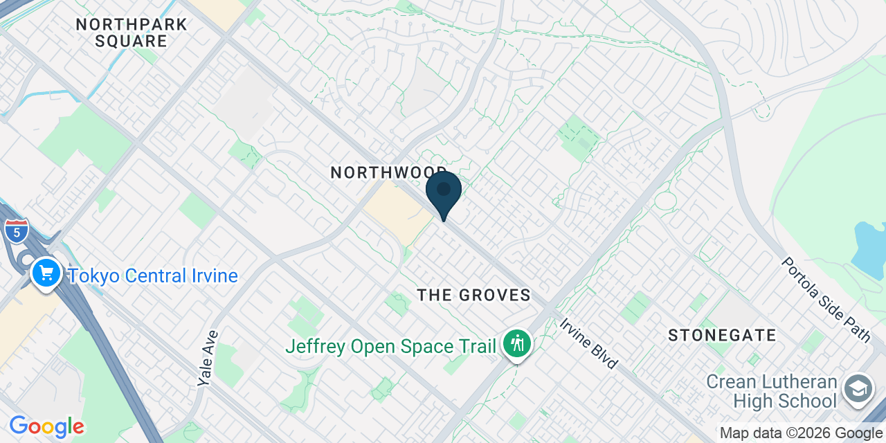 Map showing Orange County, CA