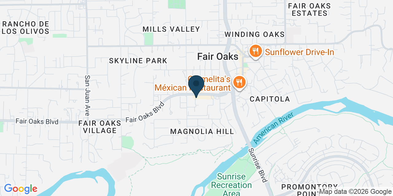 Map showing Fair Oaks, Sacramento County, CA