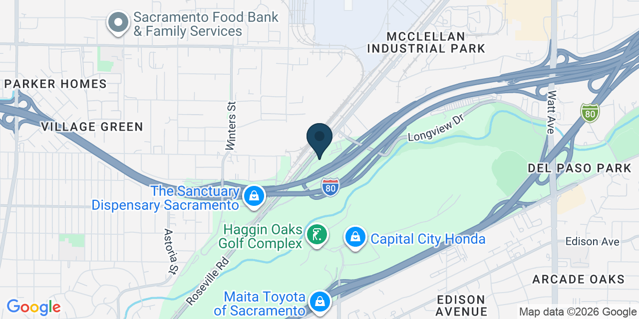 Map showing North Highlands, Sacramento County, CA