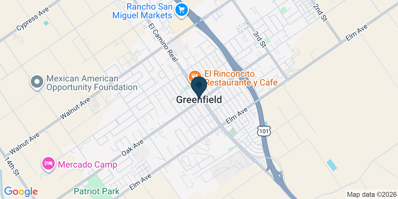 Map showing Greenfield, Monterey County, CA
