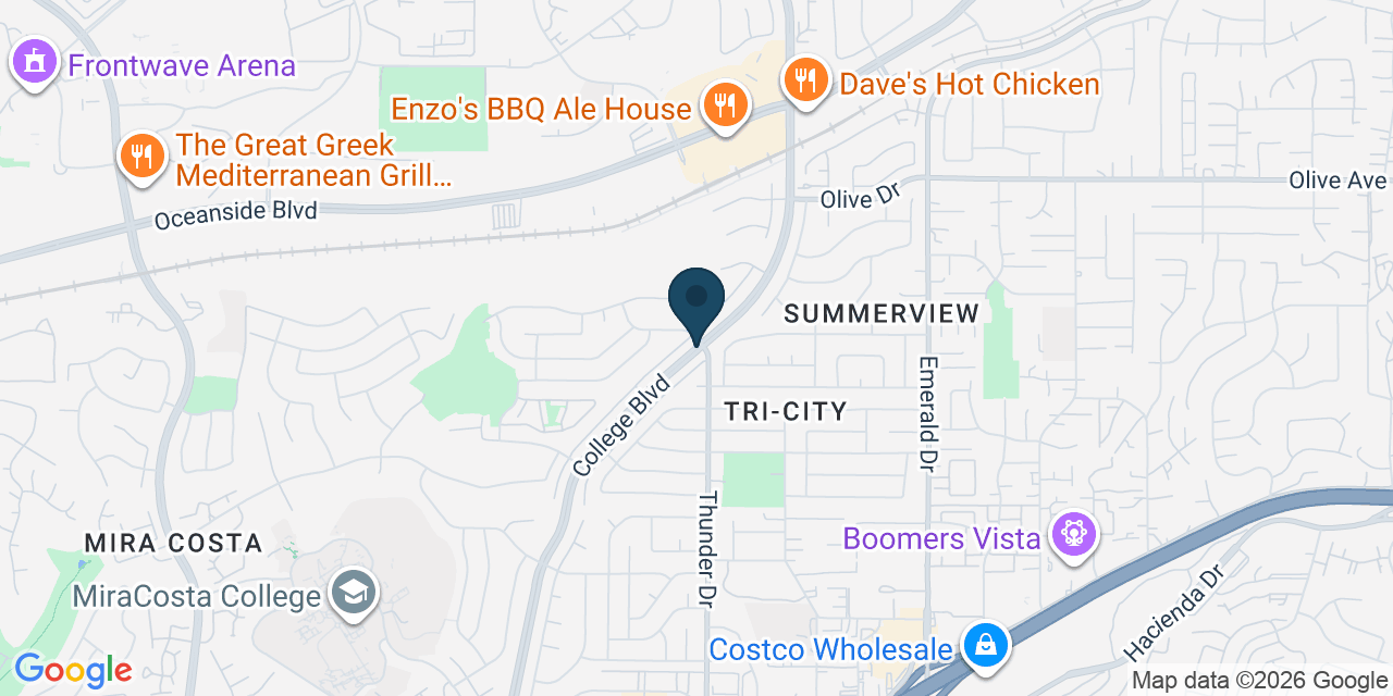 Map showing San Diego County, CA