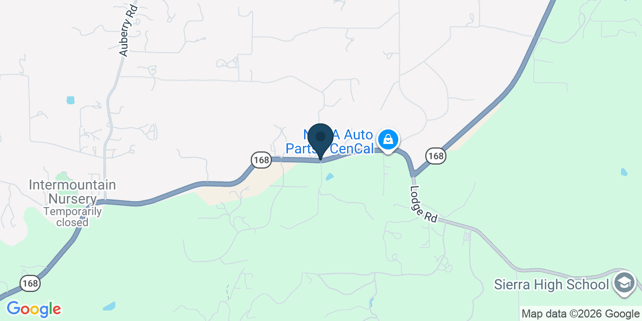Map showing Auberry, Fresno County, CA