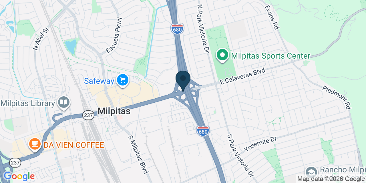 Map showing Milpitas, Santa Clara County, CA