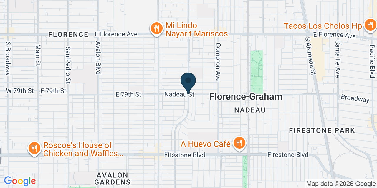 Map showing Florence-Graham, Los Angeles County, CA