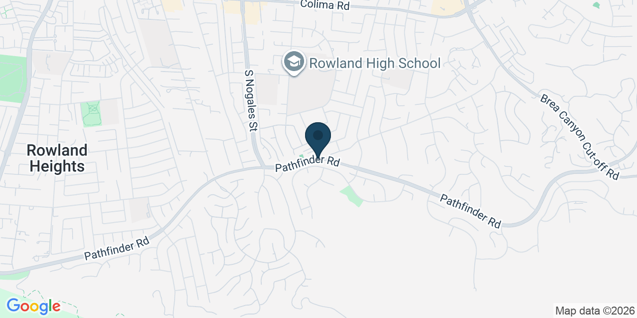 Map showing Rowland Heights, Los Angeles County, CA