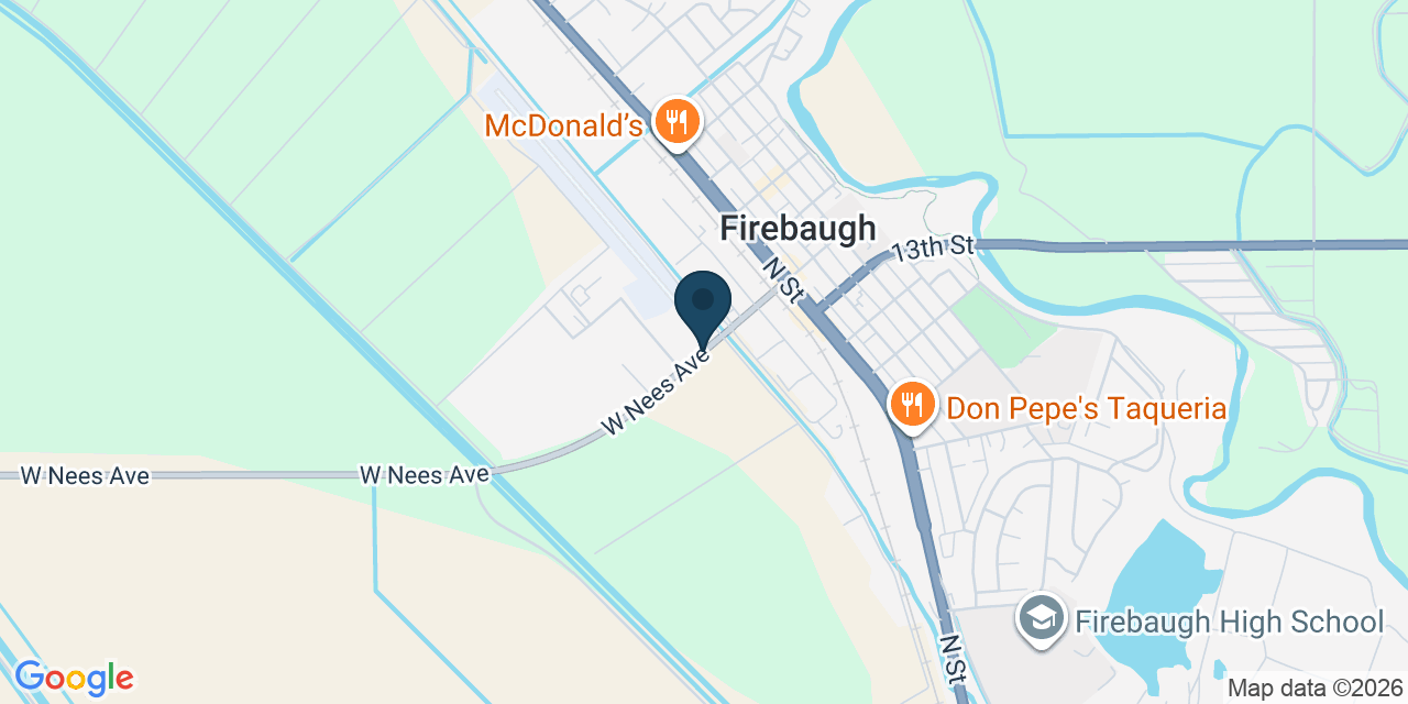 Map showing Firebaugh, Fresno County, CA