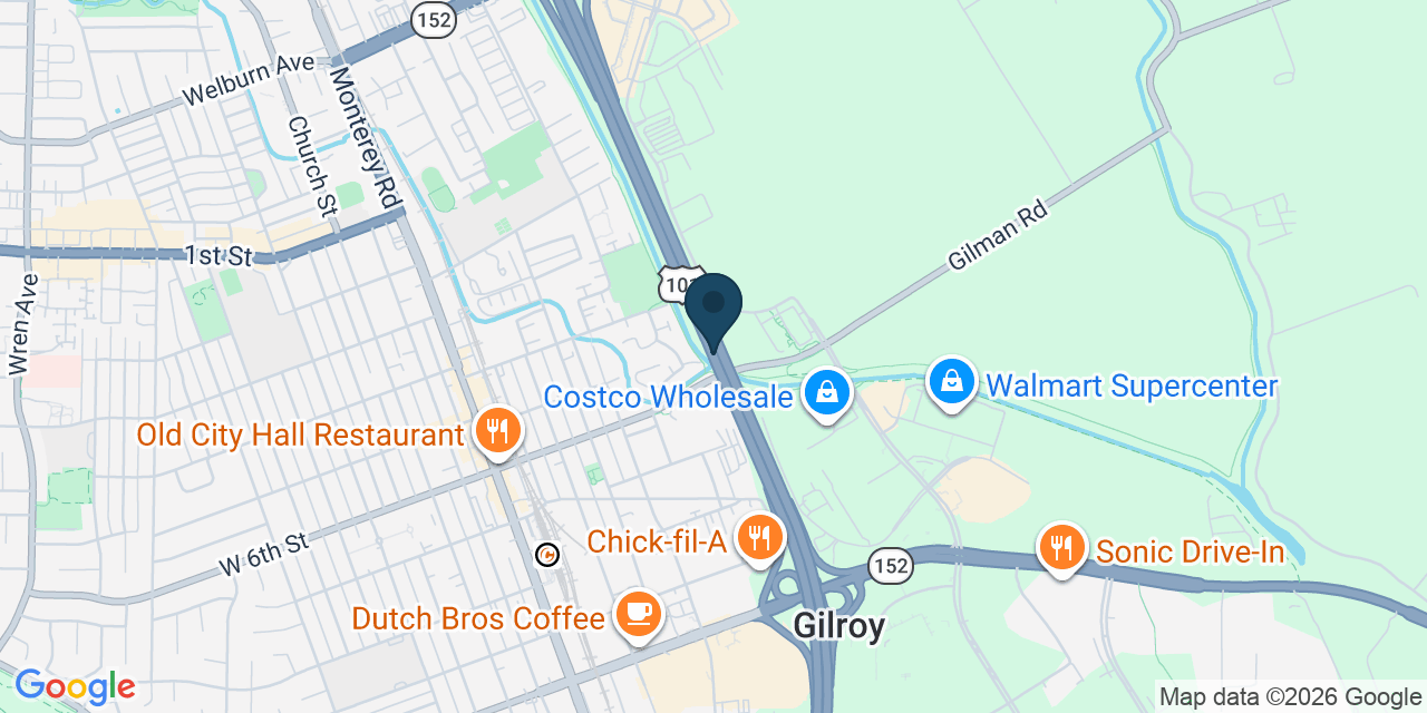 Map showing Gilroy, Santa Clara County, CA