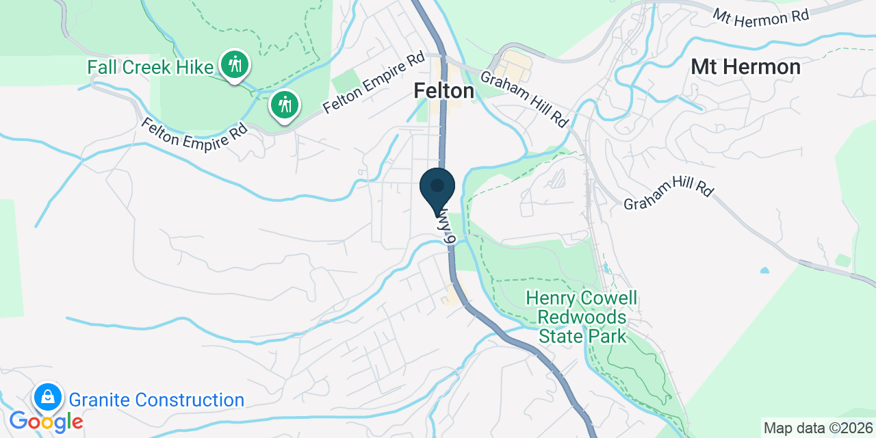 Map showing Felton, Santa Cruz County, CA