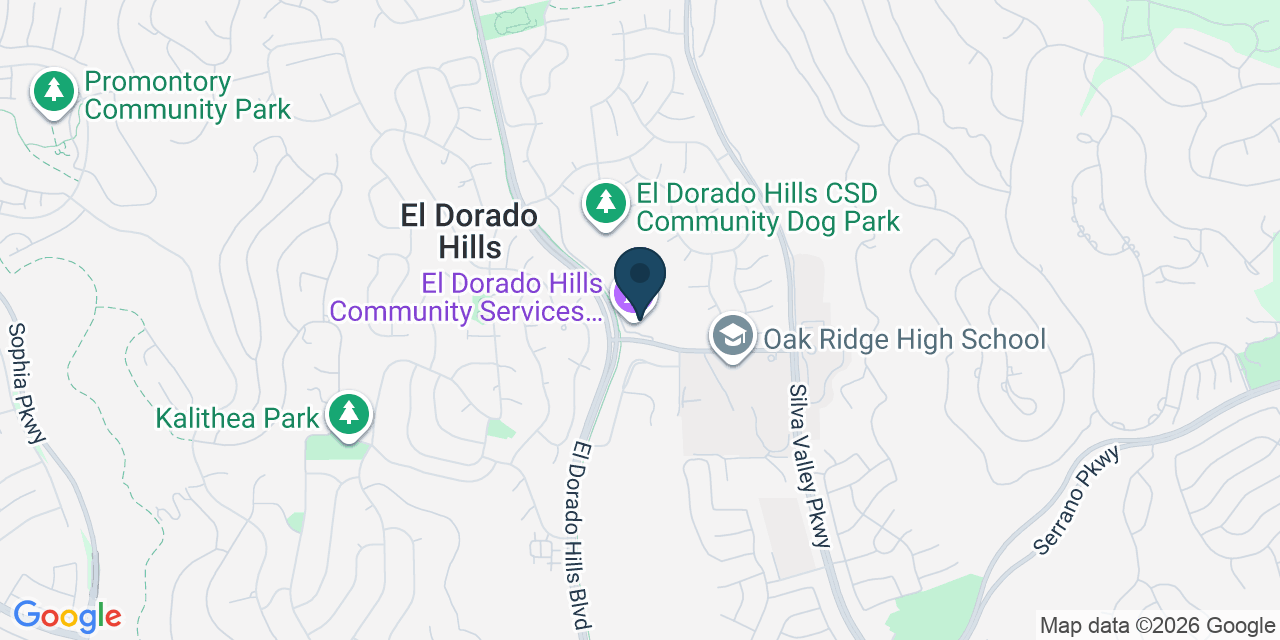 Map showing El Dorado Hills, El Dorado County, CA