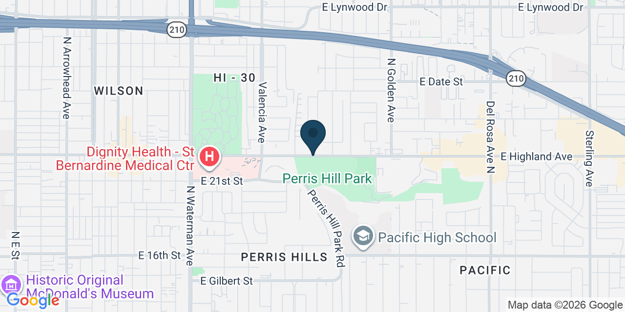 Map showing San Bernardino, San Bernardino County, CA