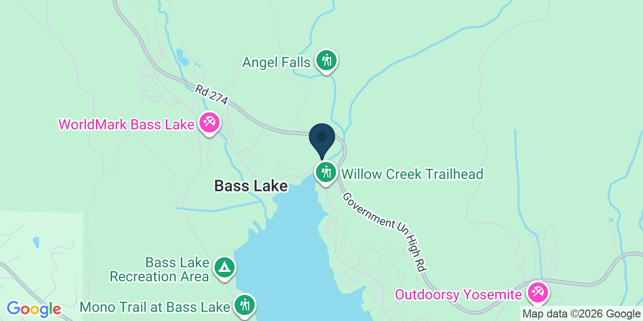 Map showing Bass Lake, Madera County, CA