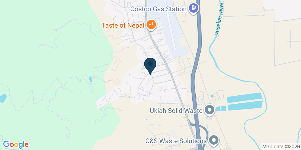 Map showing Ukiah, Mendocino County, CA