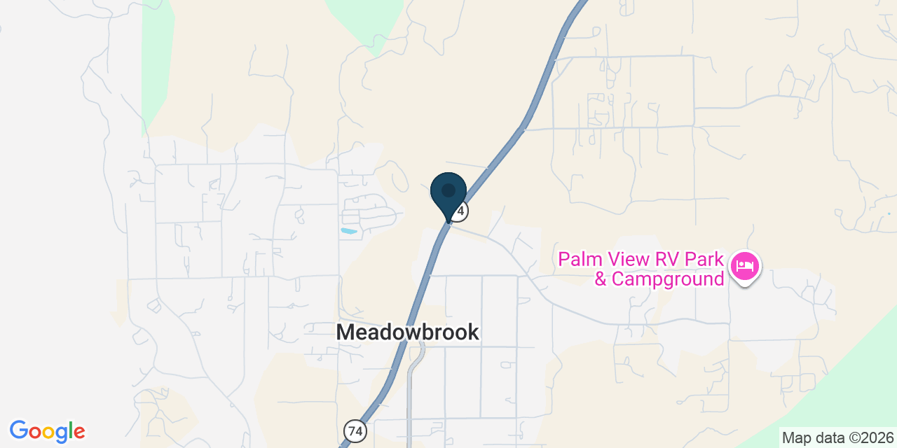 Map showing Meadowbrook, Riverside County, CA