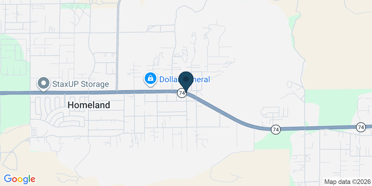 Map showing Homeland, Riverside County, CA