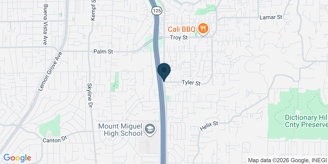 Map showing Spring Valley, San Diego County, CA