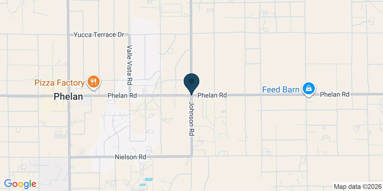 Map showing Phelan, San Bernardino County, CA