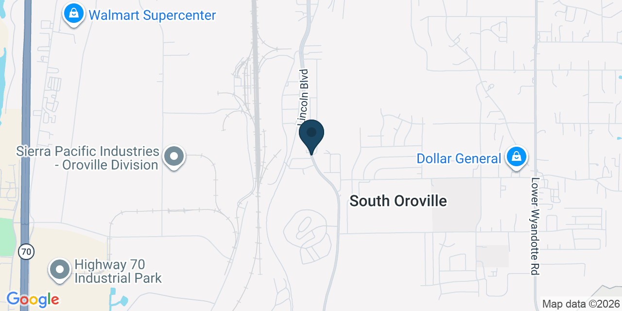 Map showing South Oroville, Butte County, CA