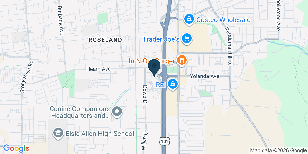 Map showing Santa Rosa, Sonoma County, CA