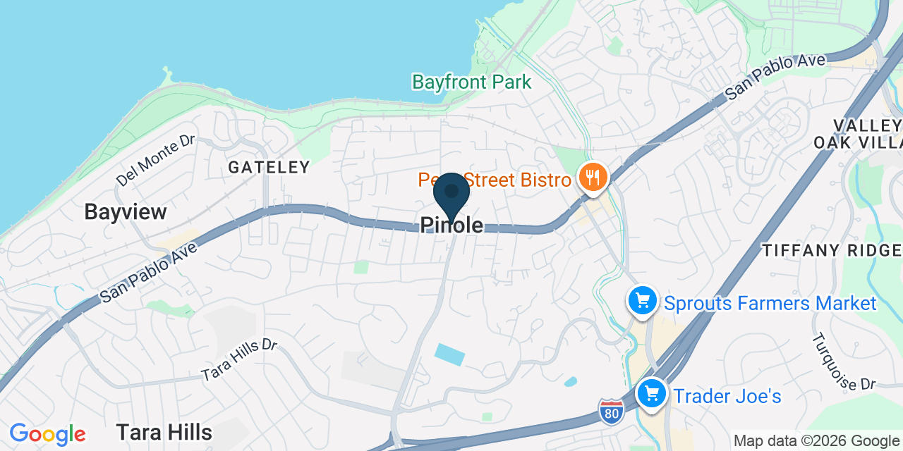 Map showing Pinole, Contra Costa County, CA