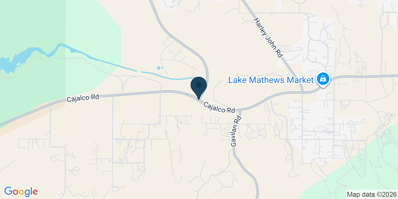 Map showing Lake Mathews, Riverside County, CA