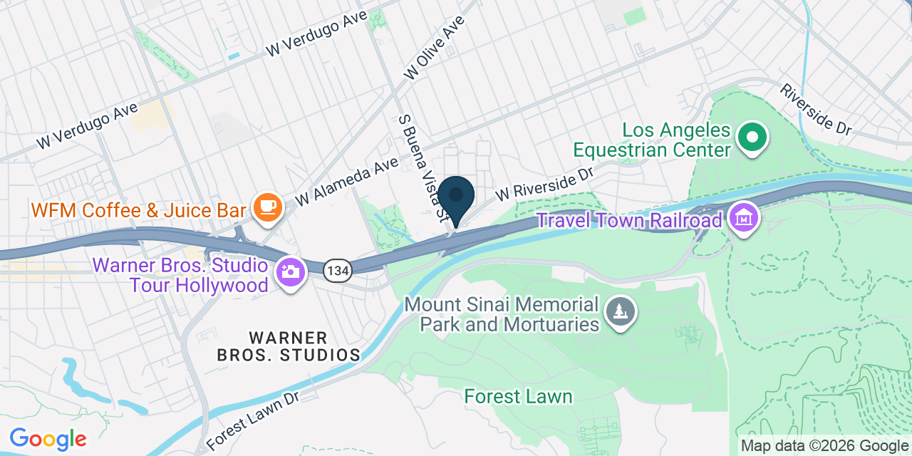 Map showing Burbank, Los Angeles County, CA