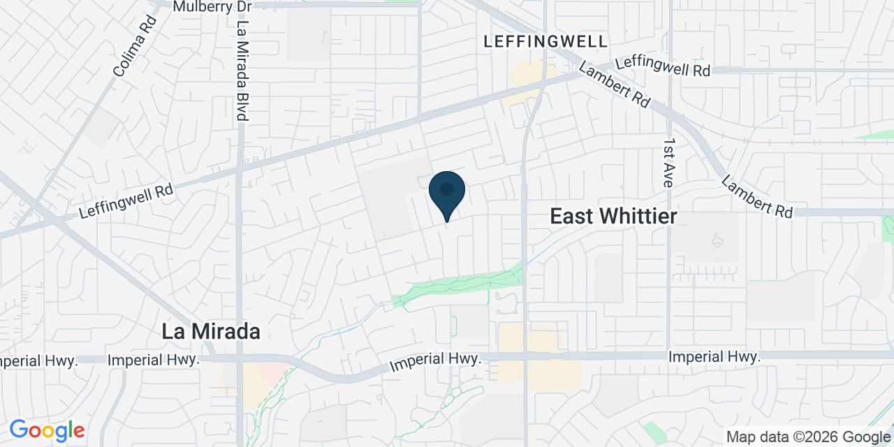 Map showing East Whittier, Los Angeles County, CA