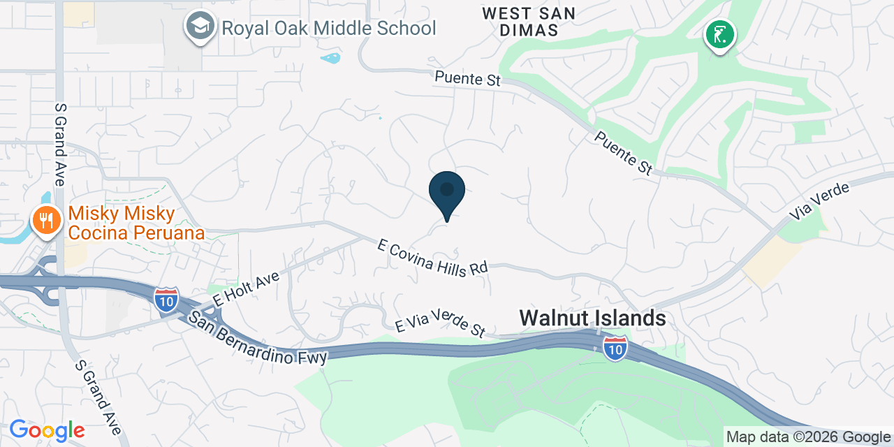 Map showing Covina, Los Angeles County, CA