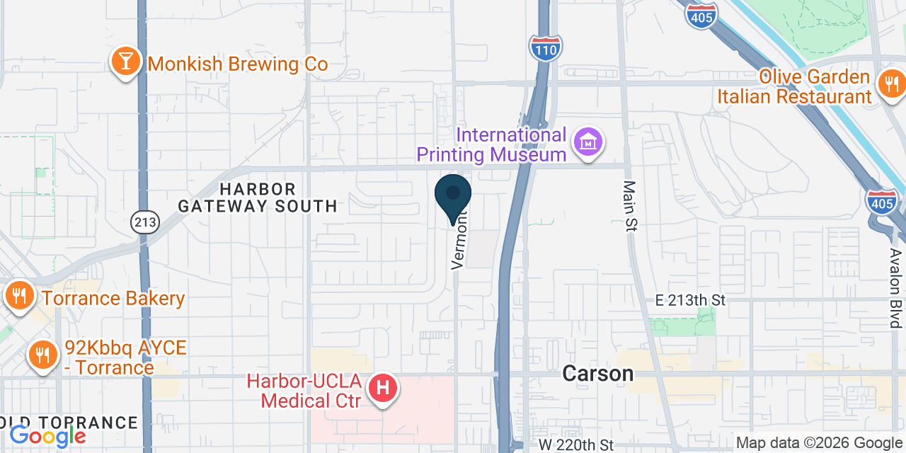 Map showing Torrance, Los Angeles County, CA