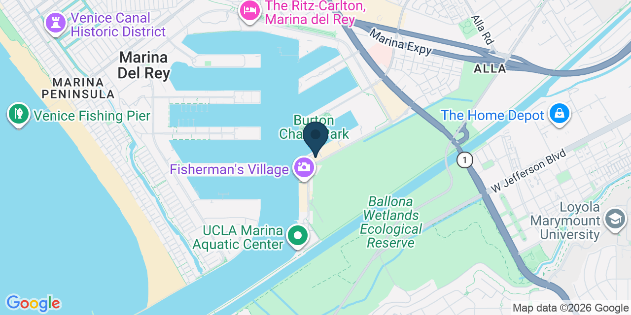 Map showing Marina del Rey, Los Angeles County, CA