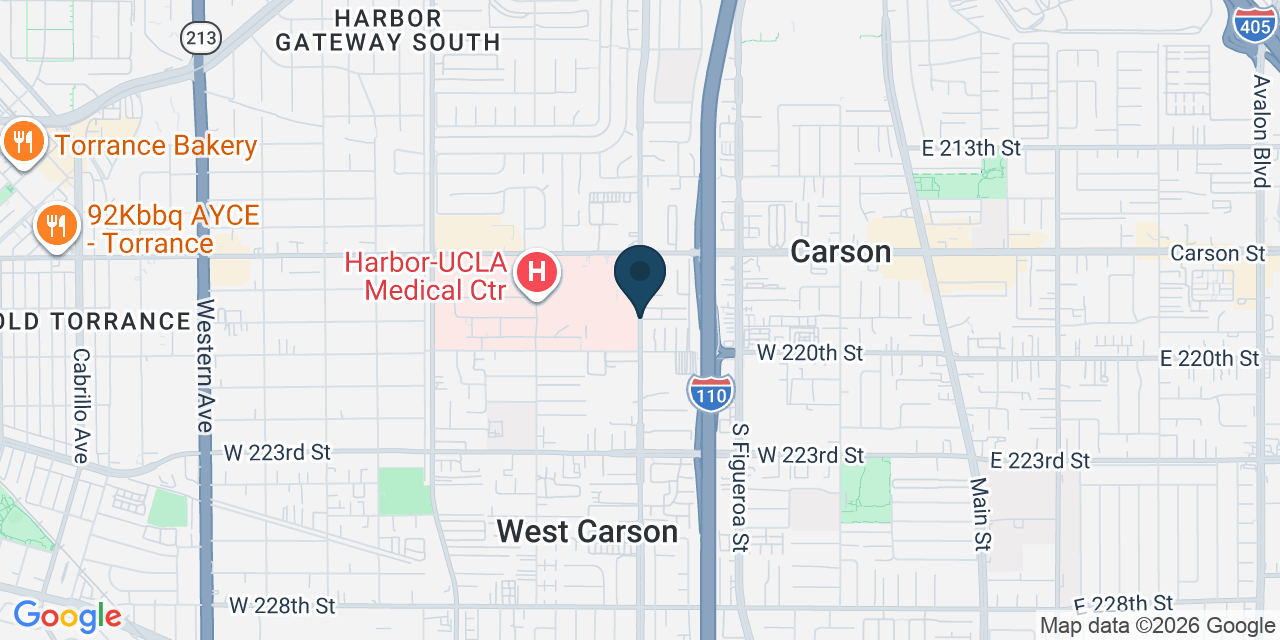 Map showing Torrance, Los Angeles County, CA