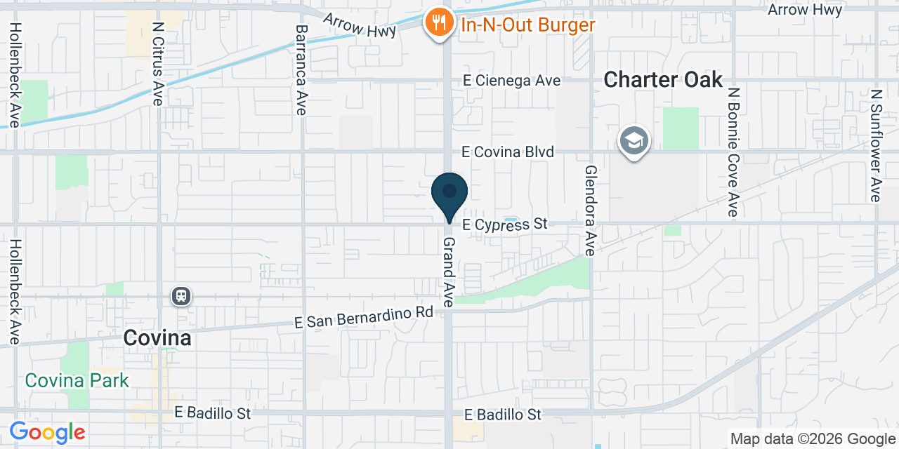 Map showing Covina, Los Angeles County, CA