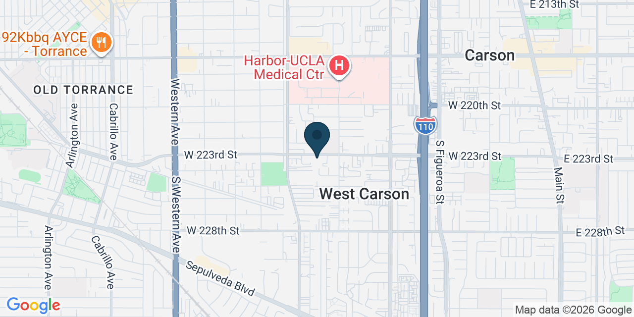 Map showing Torrance, Los Angeles County, CA