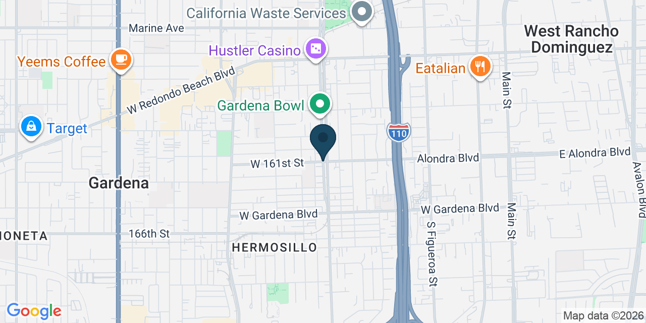 Map showing Gardena, Los Angeles County, CA
