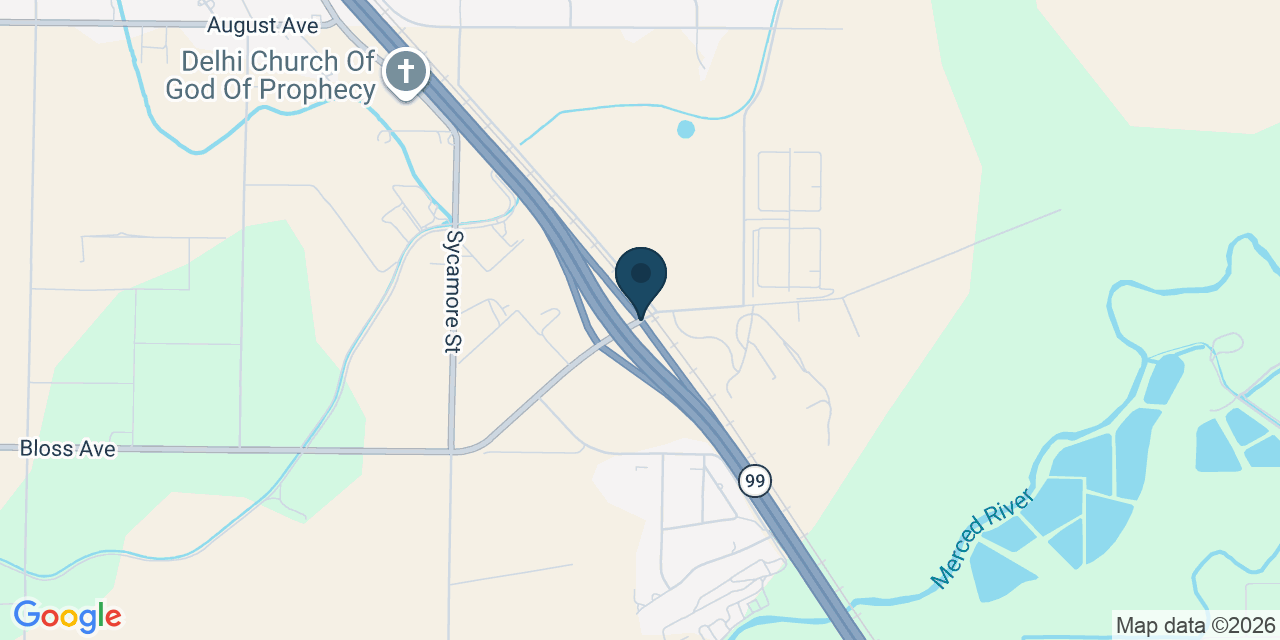 Map showing Merced County, CA