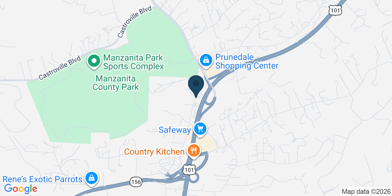 Map showing Prunedale, Monterey County, CA