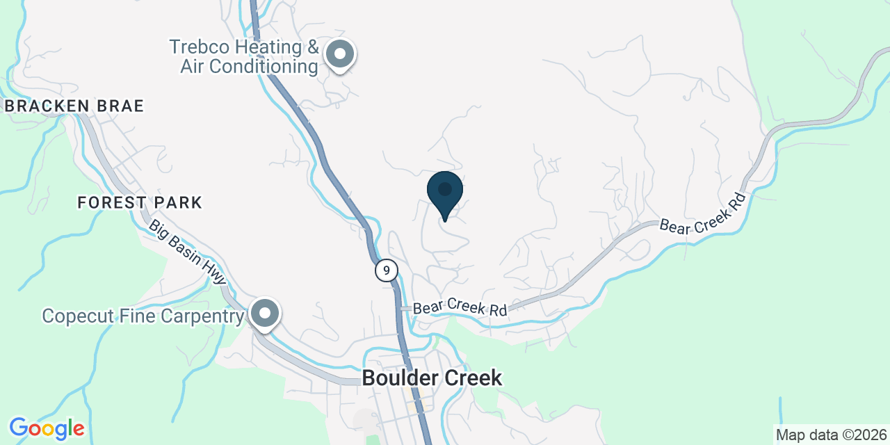 Map showing Boulder Creek, Santa Cruz County, CA