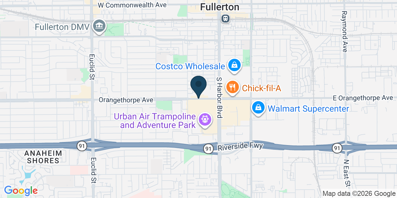 Map showing Orange County, CA