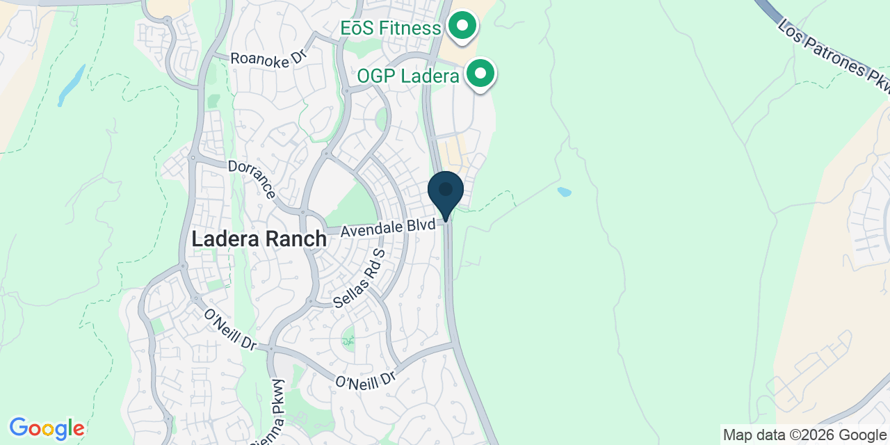 Map showing Ladera Ranch, Orange County, CA