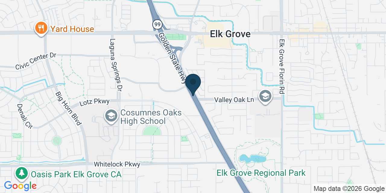 Map showing Elk Grove, Sacramento County, CA
