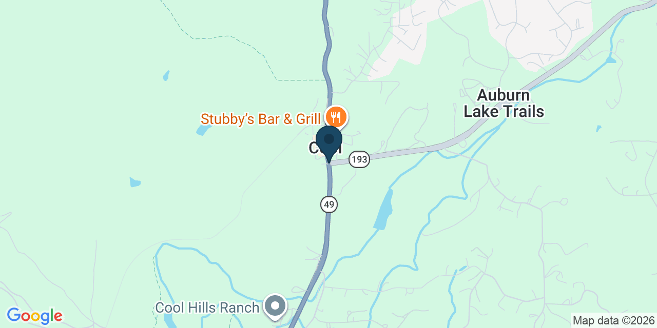 Map showing Cool, El Dorado County, CA