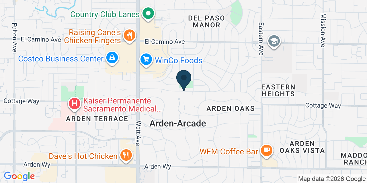 Map showing Arden-Arcade, Sacramento County, CA