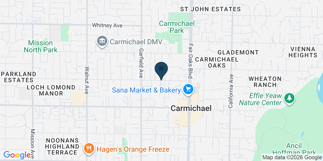Map showing Carmichael, Sacramento County, CA