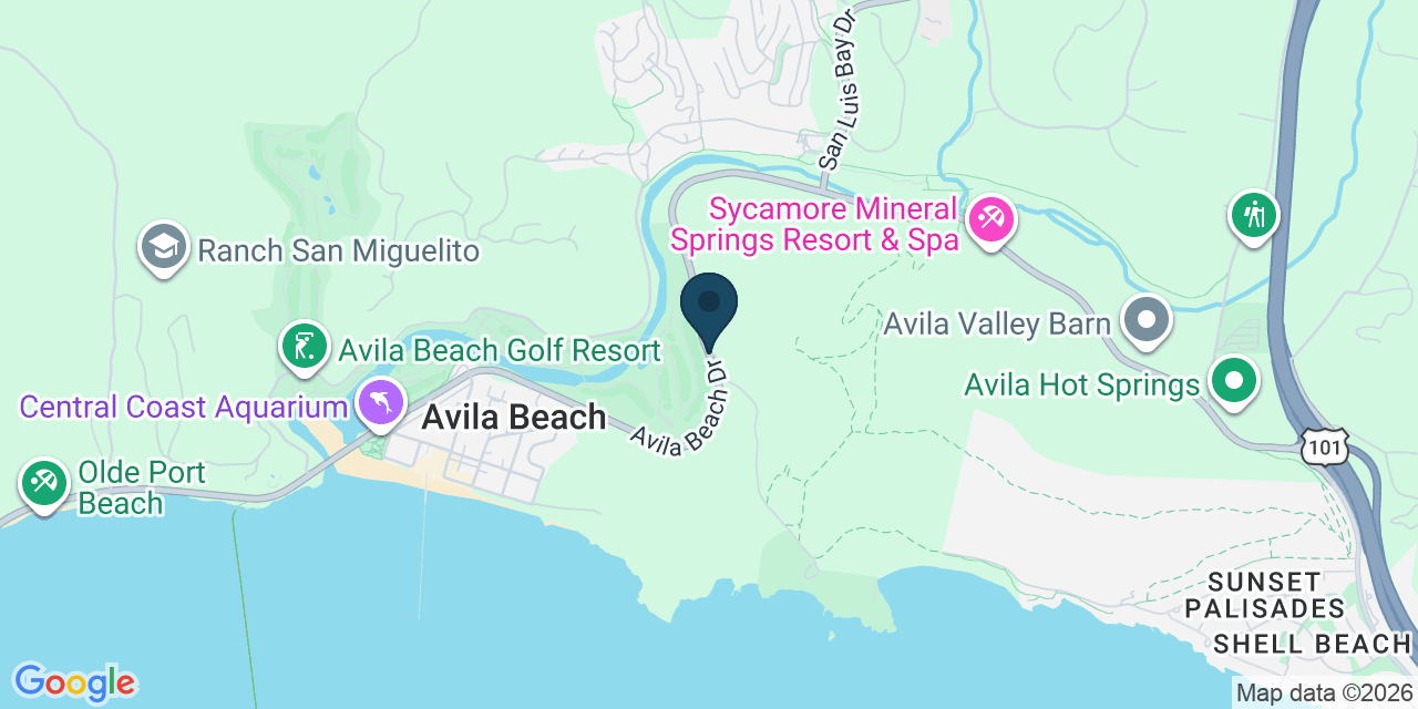 Map showing Avila Beach, San Luis Obispo County, CA