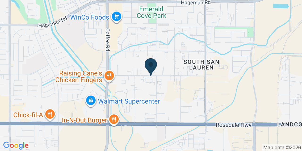 Map showing Kern County, CA