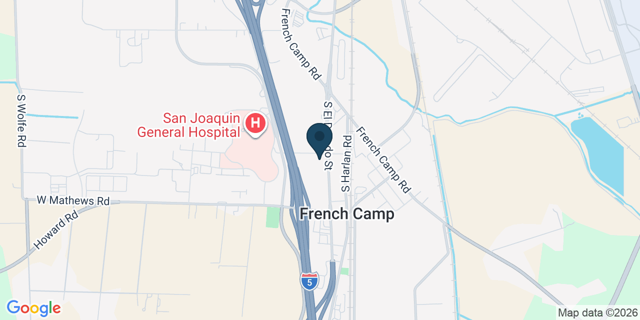 Map showing French Camp, San Joaquin County, CA