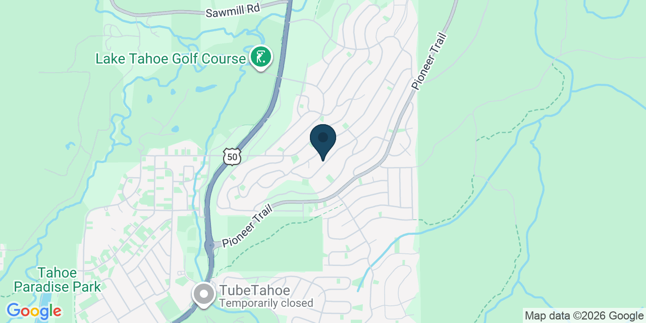 Map showing South Lake Tahoe, El Dorado County, CA
