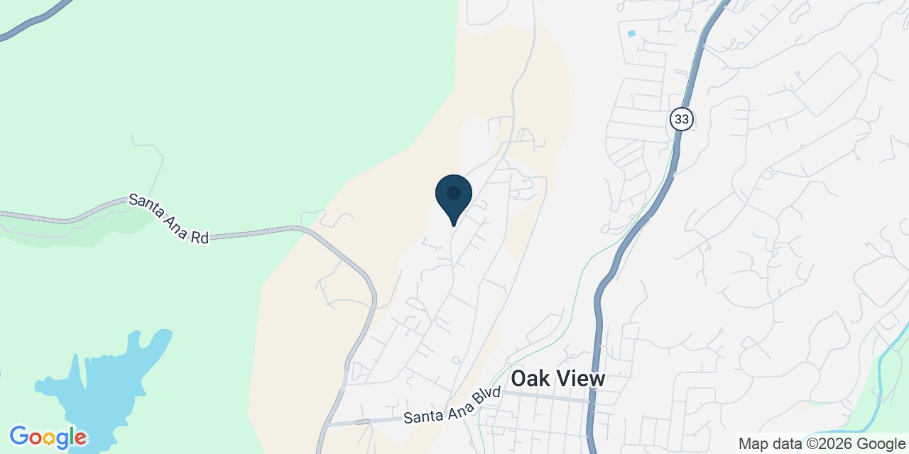 Map showing Oak View, Ventura County, CA
